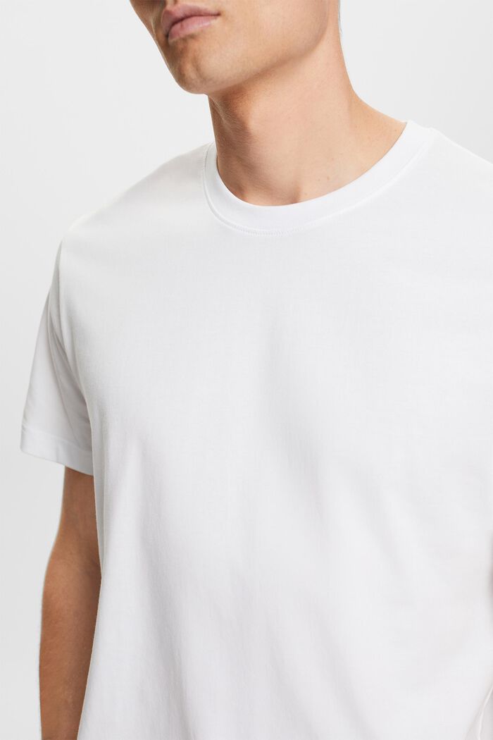 Pima Cotton-Jersey Crewneck T-Shirt, WHITE, detail image number 2