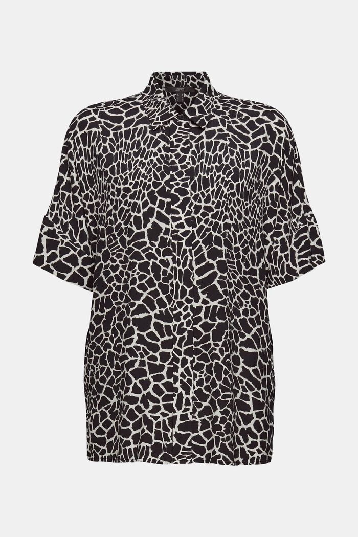 Oversized blouse with LENZING™ ECOVERO™, BLACK, detail image number 7