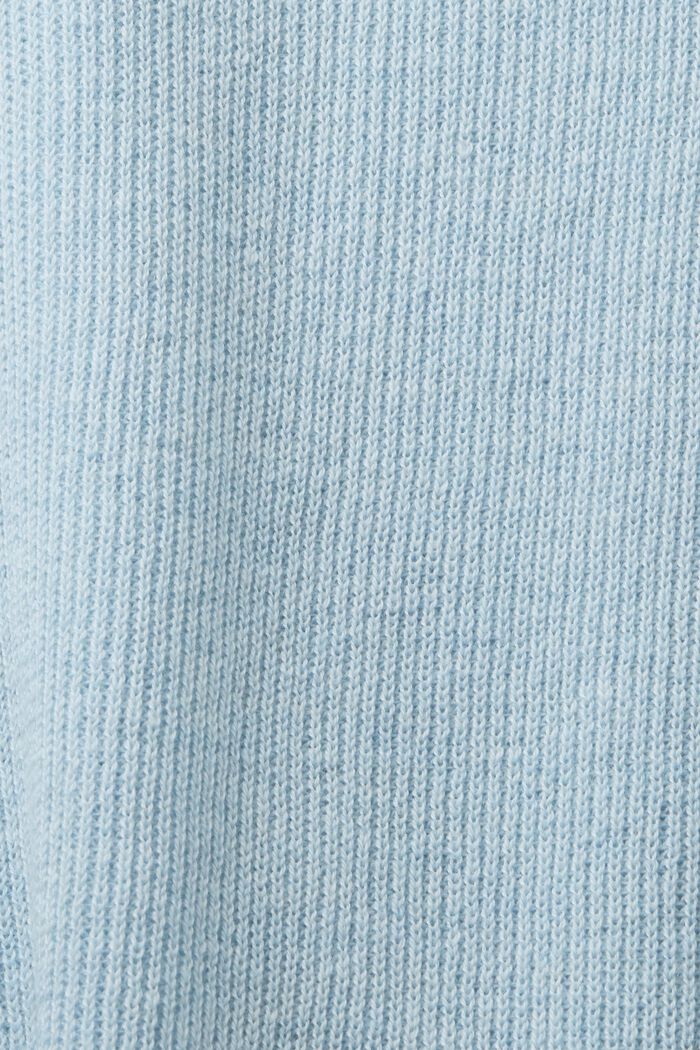 Rib-Knit Poncho, LIGHT BLUE, detail image number 3