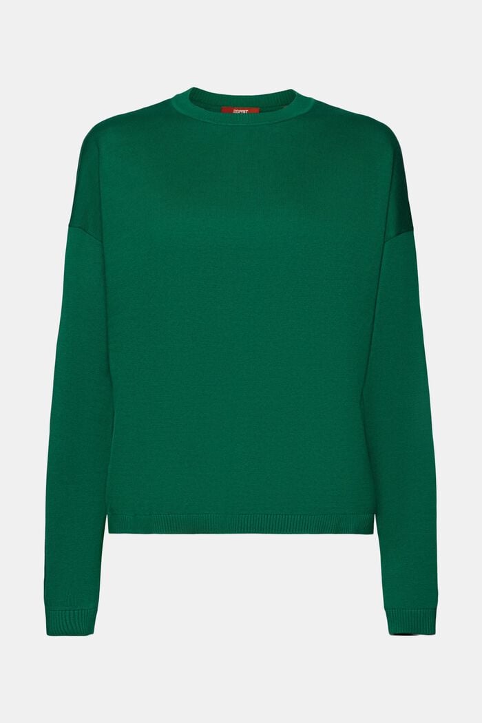 Oversized jumper, 100% cotton, DARK GREEN, detail image number 7
