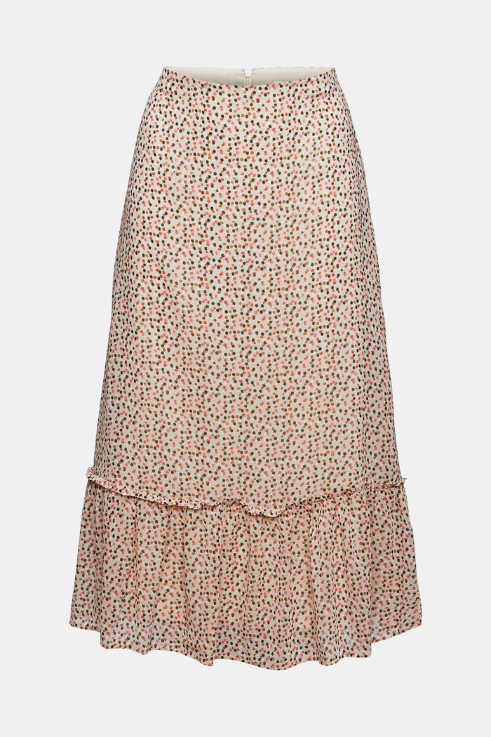 midi-length chiffon skirt, SAND, detail image number 6