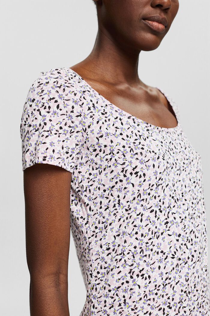 Printed pattern T-shirt, organic cotton, DARK PINK, detail image number 2