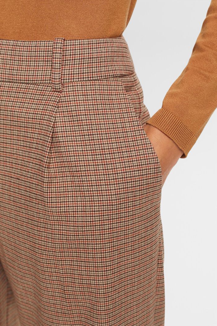 High-Rise Houndstooth Trousers, CARAMEL, detail image number 2