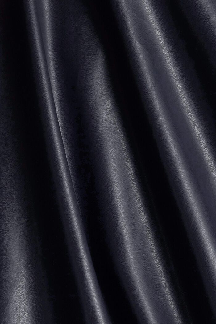 Oversized faux leather blouse, NAVY, detail image number 4