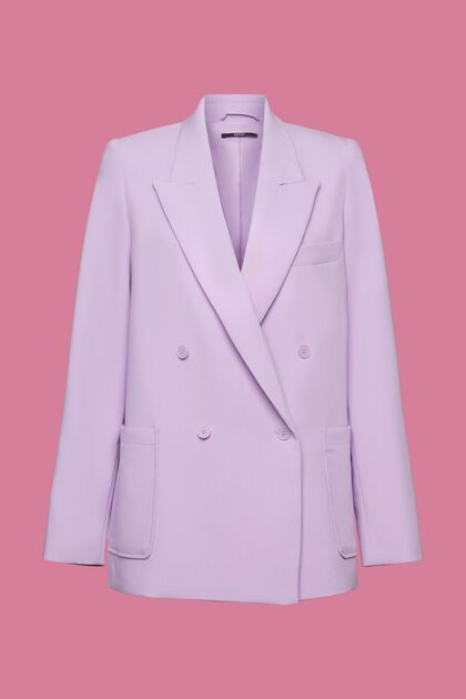 Crepe Double-breasted Blazer