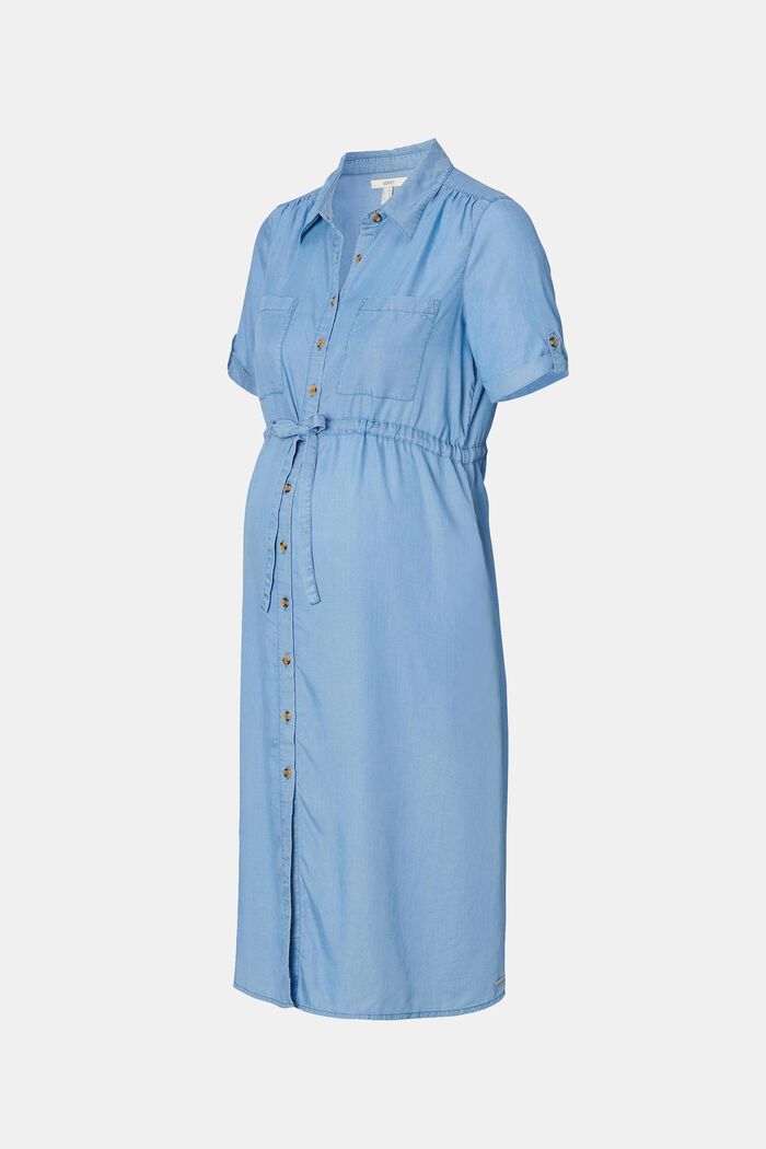Made of TENCEL™: dress with a button placket