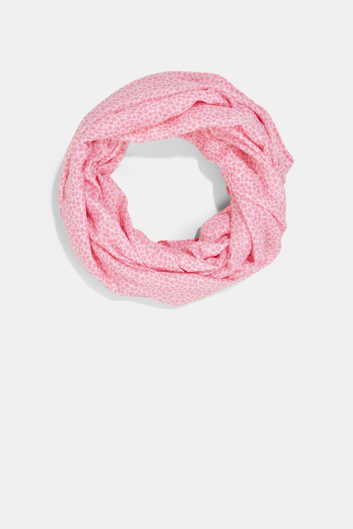 Made of recycled material: snood with a mille-fleurs pattern, PINK FUCHSIA, detail image number 0