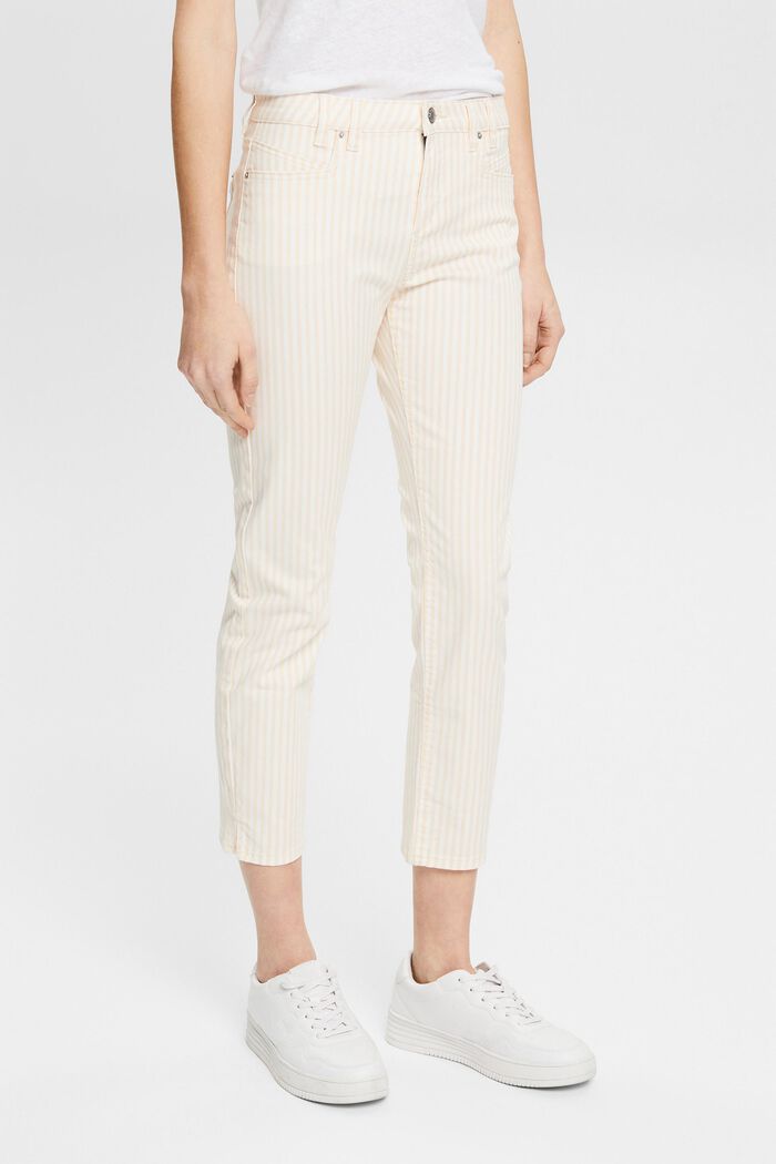 Striped trousers in a capri length, OFF WHITE, detail image number 0