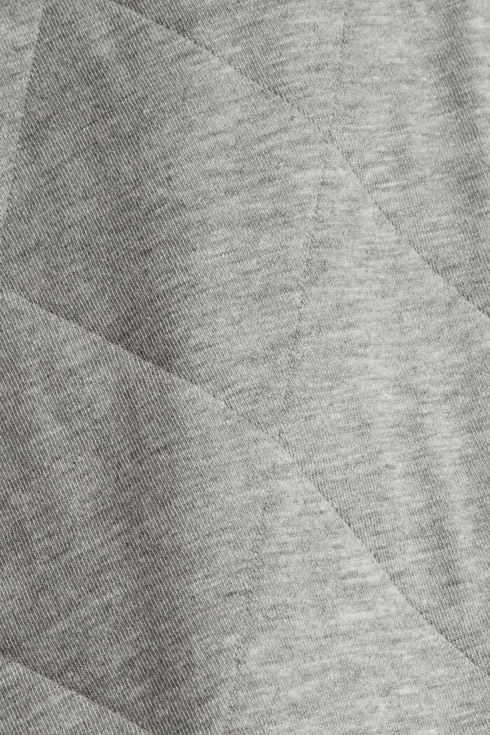 Quilted sweatshirt jacket with organic cotton, MEDIUM GREY, detail image number 4