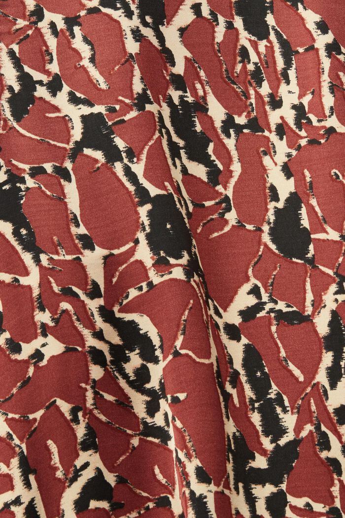 Patterned blouse in a satin finish, RUST BROWN, detail image number 5