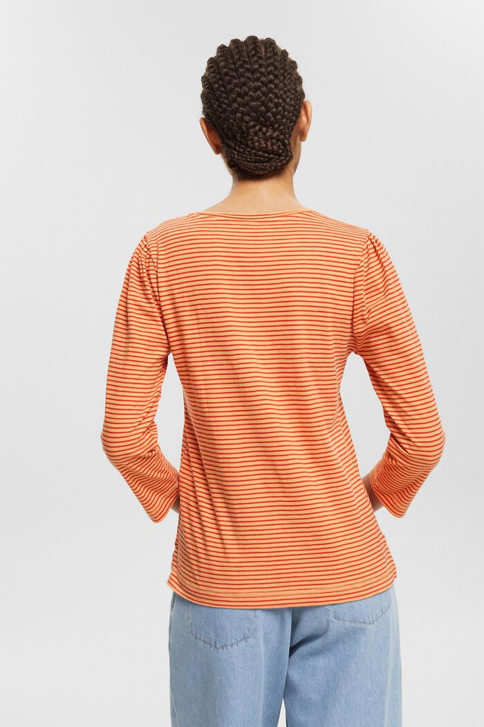Long sleeve top with a striped pattern, PEACH, detail image number 3