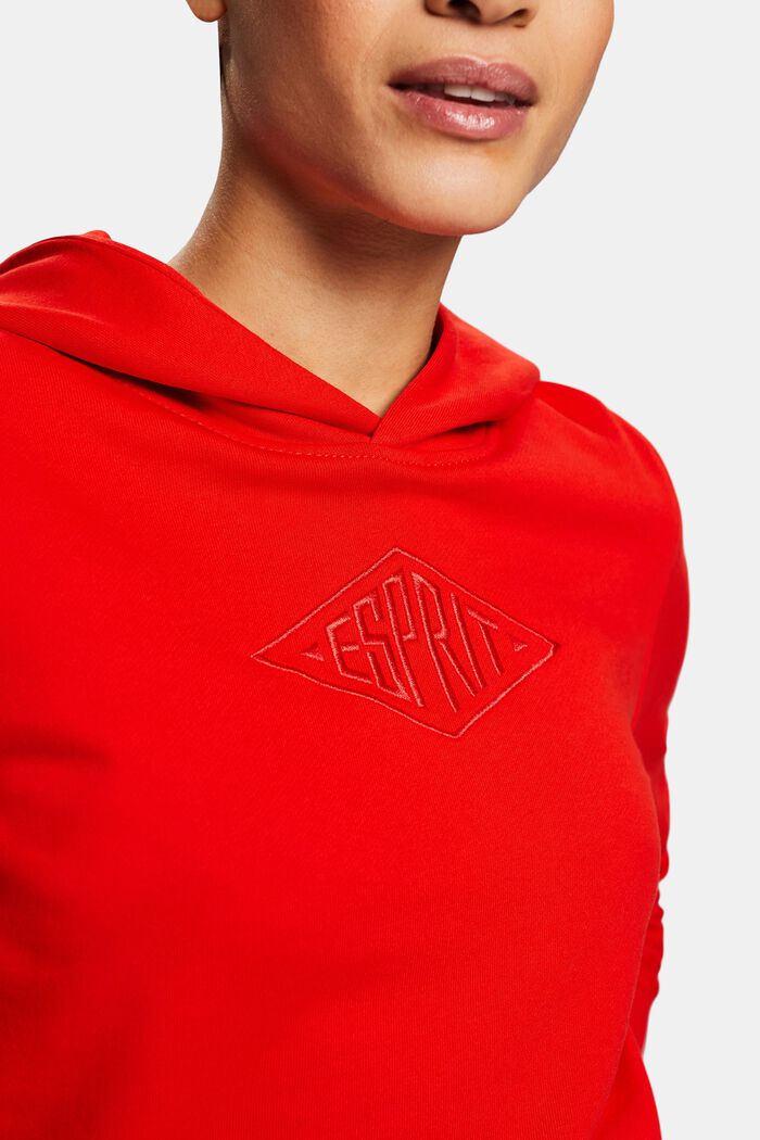 Embroidered Logo Hoodie, RED, detail image number 3