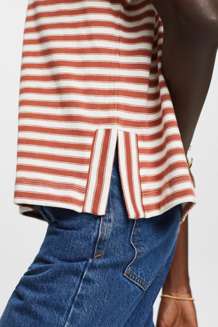 Striped t-shirt, 100% cotton, TERRACOTTA, detail image number 4