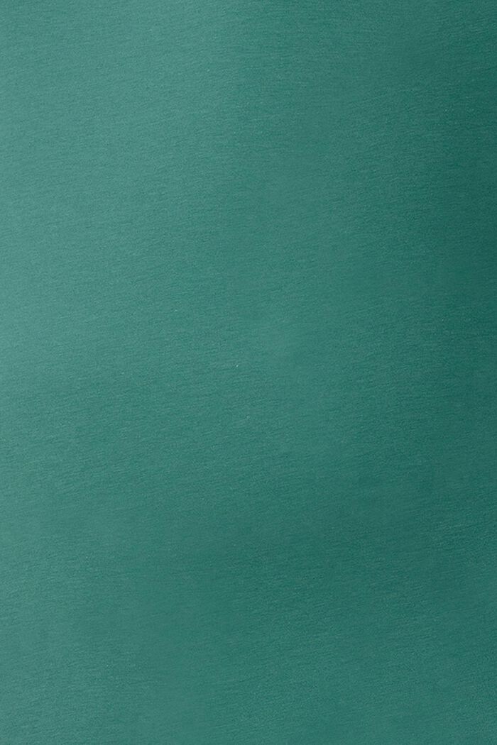 Polo neck long sleeve top made of organic cotton, TEAL GREEN, detail image number 2