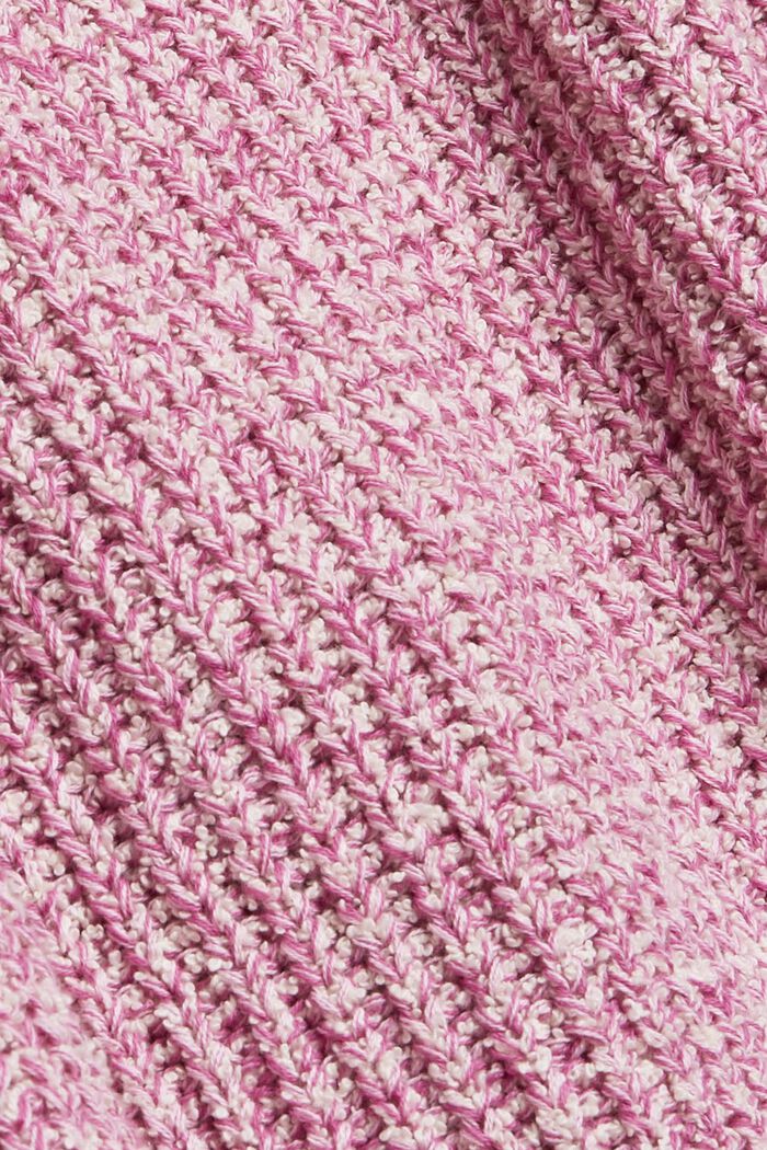 Mouliné-look cardigan, organic cotton, PINK FUCHSIA, detail image number 4