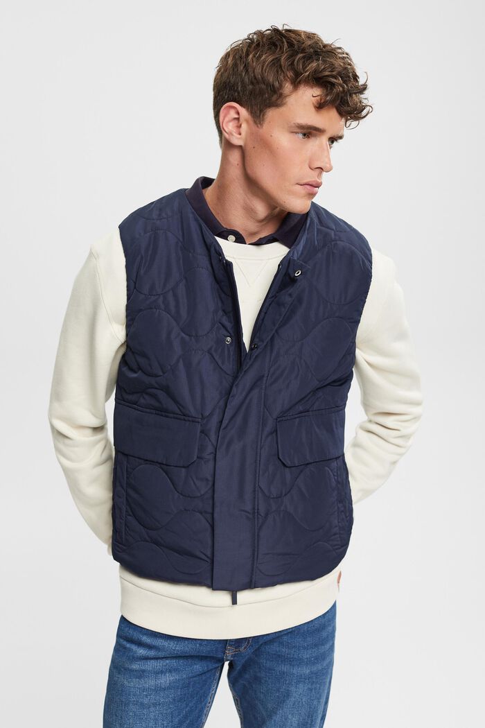 Quilted vest, NAVY, detail image number 1
