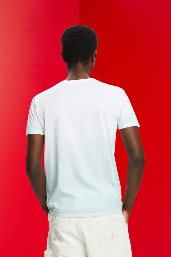 Two-tone fade-dyed T-shirt, LIGHT AQUA GREEN, detail image number 3