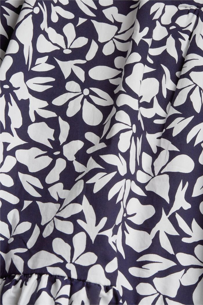Cotton dress with a print, NAVY, detail image number 4