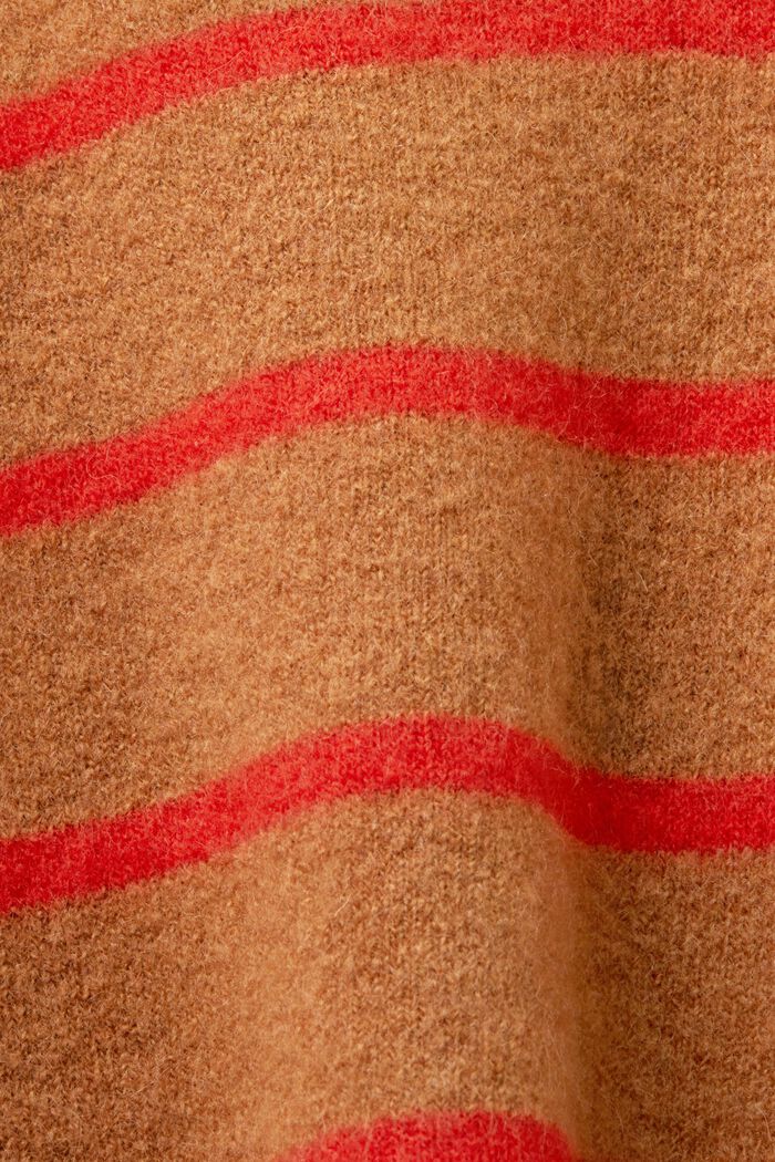Wool Blend V-Neck Sweater, CARAMEL, detail image number 5