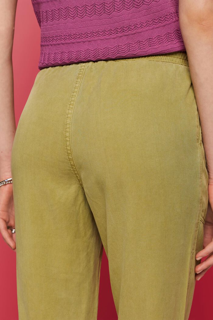 Trousers with an elasticated waistband, PISTACHIO GREEN, detail image number 4