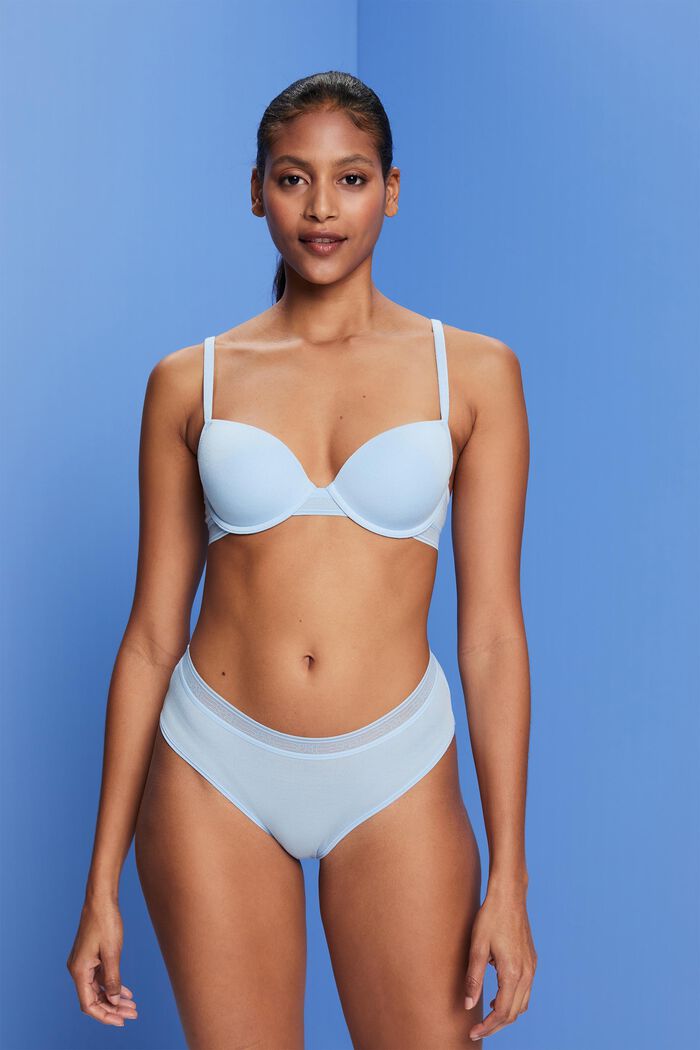 Recycled: padded underwire bra, PASTEL BLUE, detail image number 0