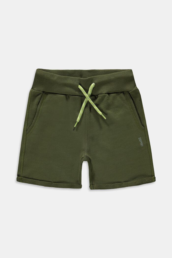 Sweatshirt shorts in 100% cotton, OLIVE, overview