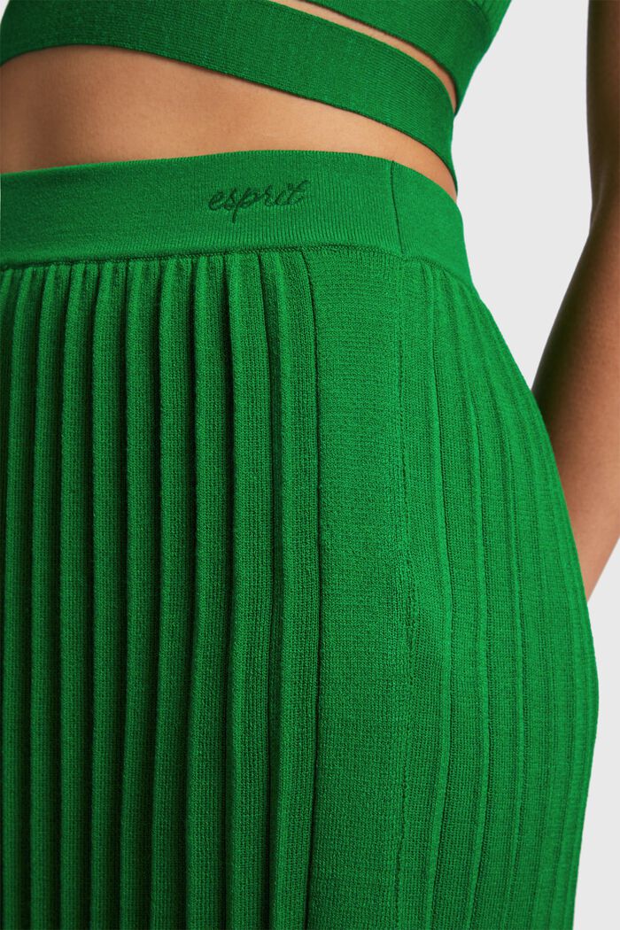 Pretty Pleats Midi Skirt, GREEN, detail image number 2
