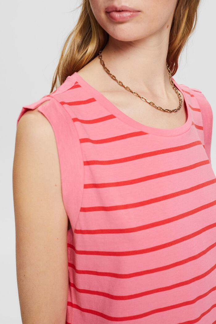 Sleeveless T-shirt with stripes, PINK FUCHSIA, detail image number 2