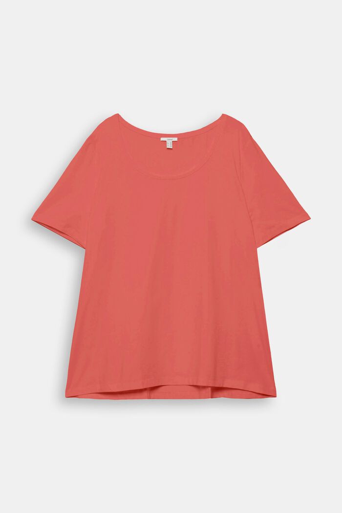 CURVY T-shirt made of organic cotton, CORAL RED, detail image number 2