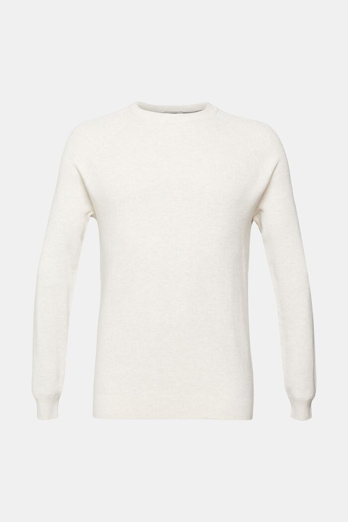 Crewneck jumper, 100% cotton, OFF WHITE, detail image number 2