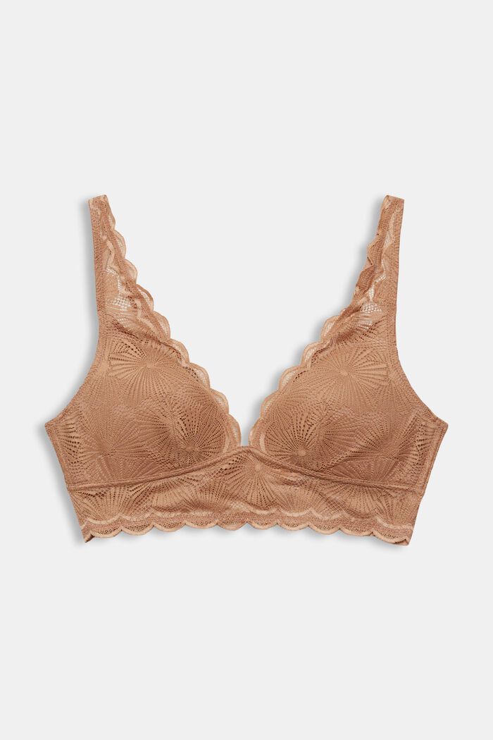 Recycled: non-wired push-up bra in lace, SKIN BEIGE, overview