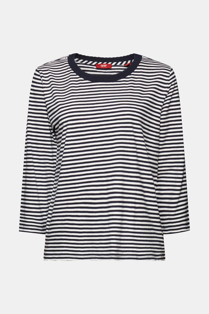 Striped Long-Sleeve Top, NAVY, detail image number 7