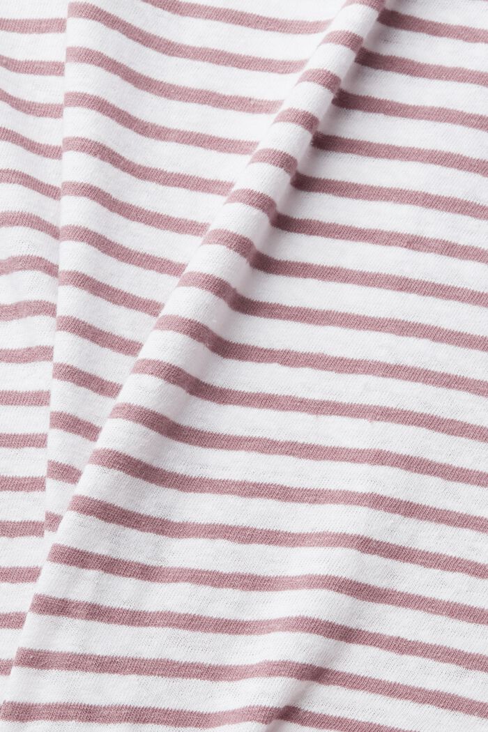 With linen: striped T-shirt, MAUVE, detail image number 1