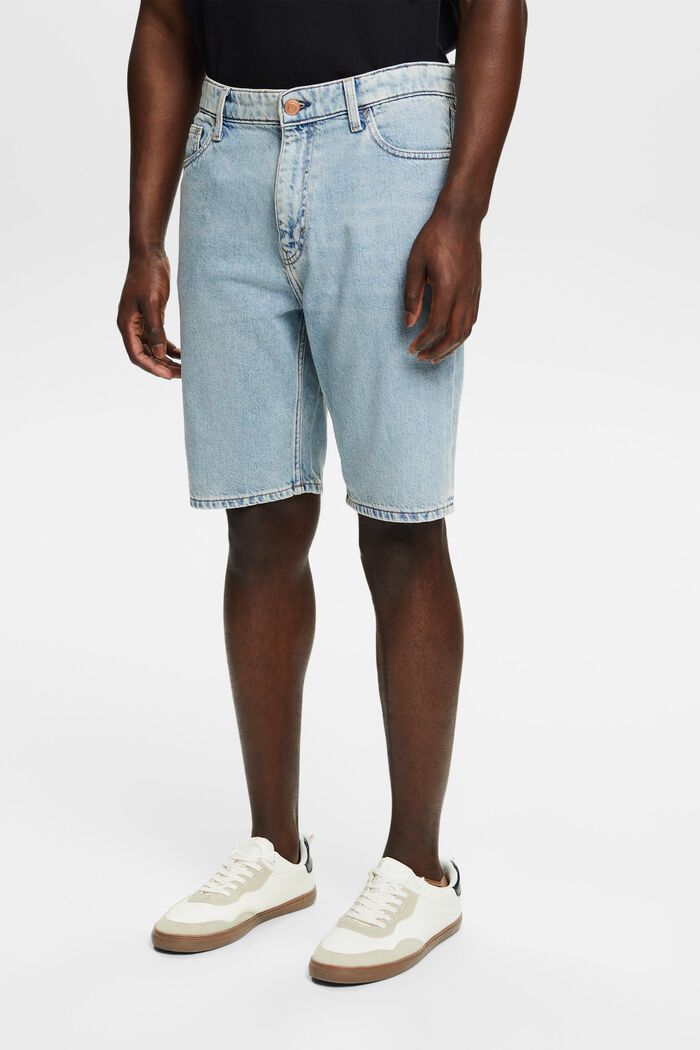 Mid-Rise Relaxed Denim Shorts, BLUE LIGHT WASHED, detail image number 0
