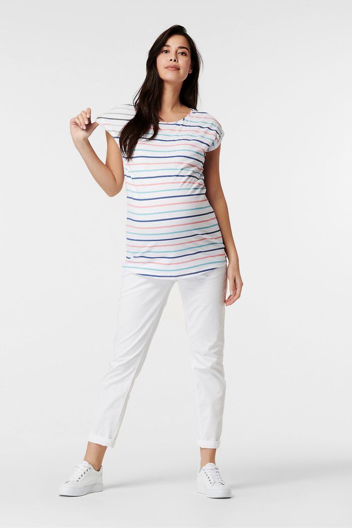 Striped T-shirt, made of 100% organic cotton, BRIGHT WHITE, detail image number 0