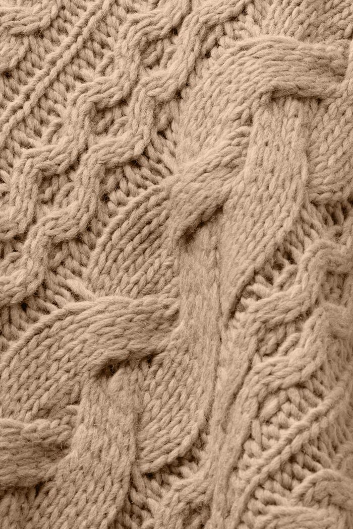 Handkerchief Hem Turtleneck Poncho, SAND, detail image number 5