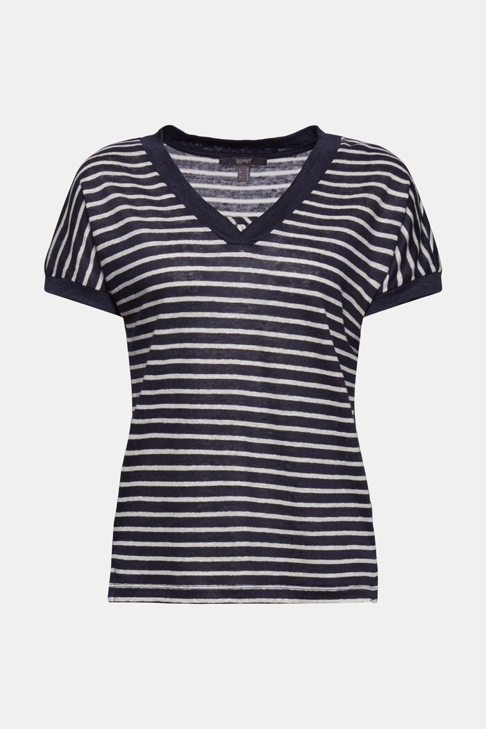 Made of 100% linen: T-shirt with stripes