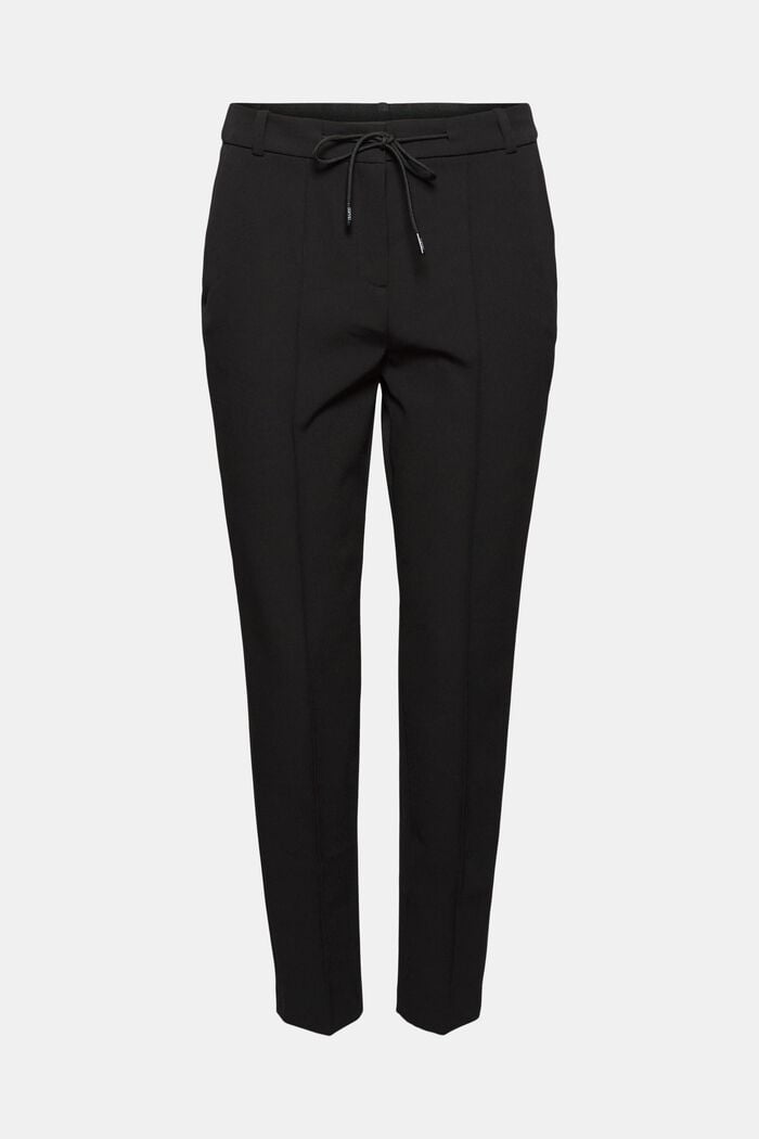 Two-way stretch trousers in a tracksuit style, BLACK, detail image number 0