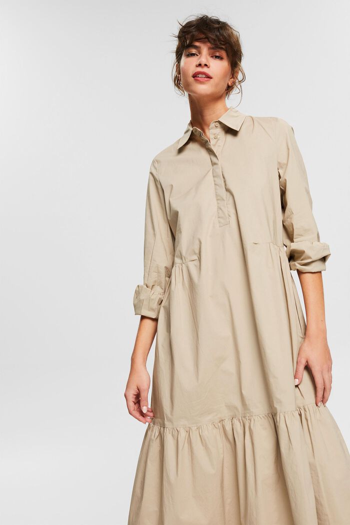 Maxi-length blouse dress, LIGHT TAUPE, detail image number 7