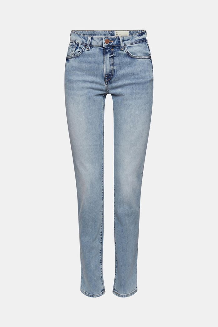 Slim-fit stretch jeans, BLUE LIGHT WASHED, detail image number 6