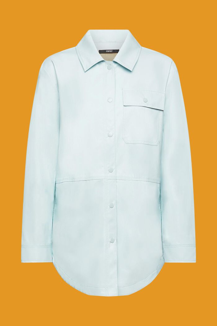Faux leather blouse, LIGHT AQUA GREEN, detail image number 6