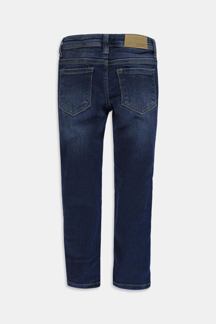 Stretch jeans available in different widths with an adjustable waistband, BLUE DARK WASHED, detail image number 1