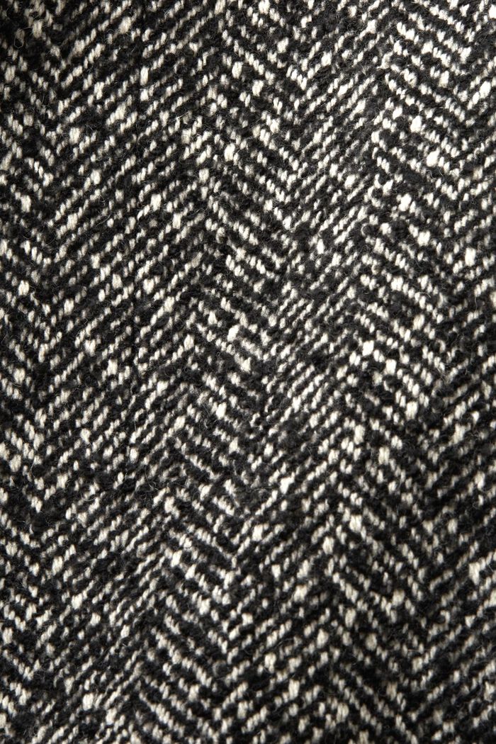 Recycled: herringbone longline jacket, BLACK, detail image number 5