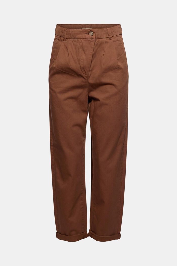 Pima Cotton High-Rise Straight Leg Chino Pants, TOFFEE, detail image number 0