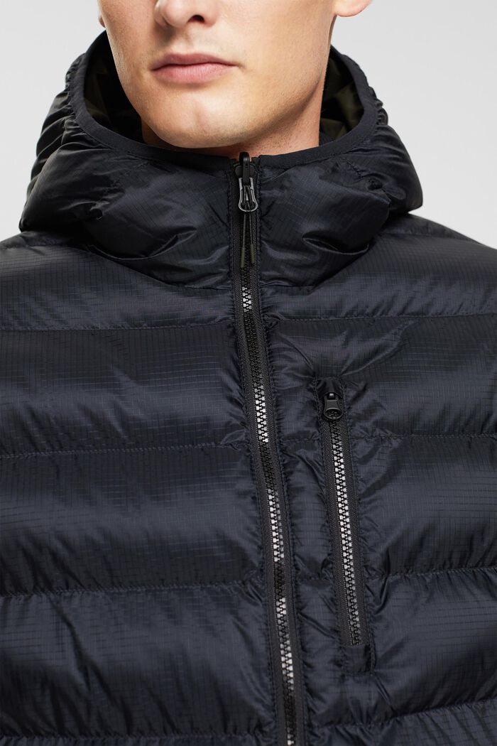 Quilted jacket with hood, BLACK, detail image number 2
