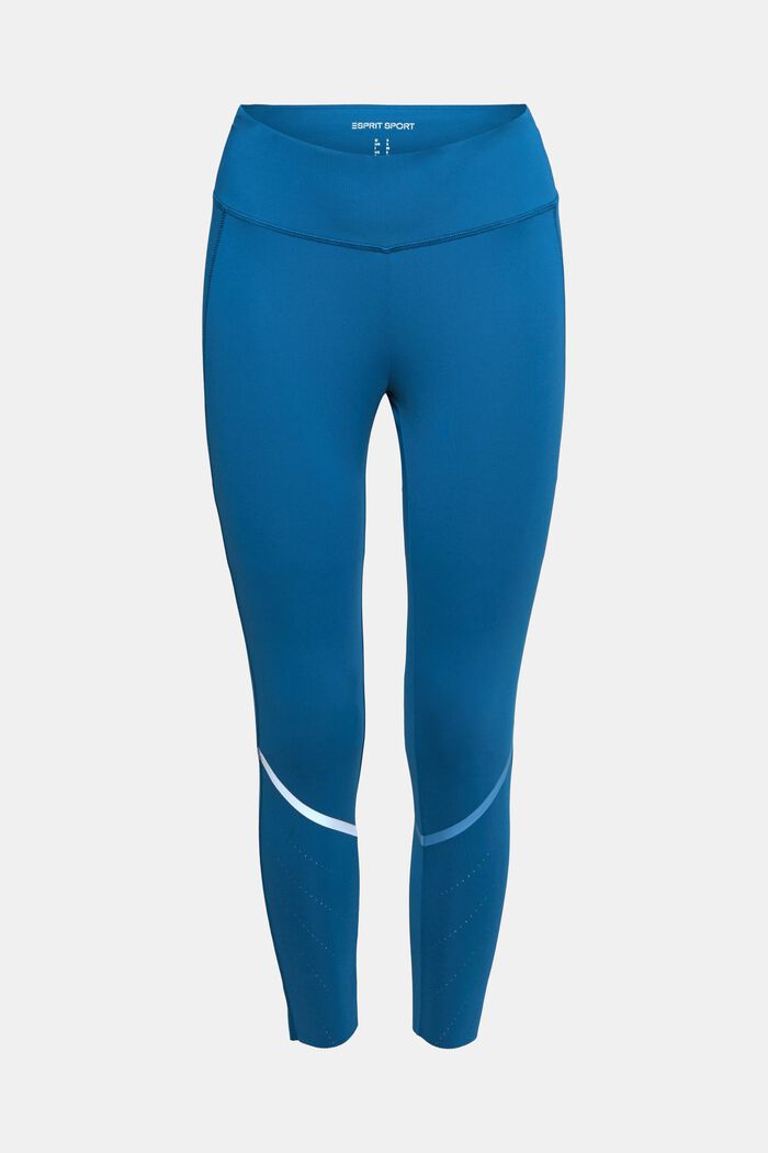 Made of recycled material: leggings with E-DRY technology, PETROL BLUE, detail image number 7