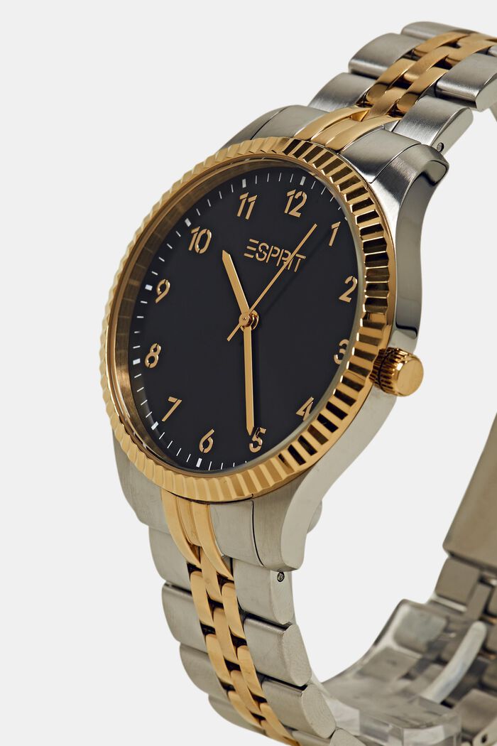 Stainless-steel watch with bi-color bracelet, GOLD BICOLOUR, detail image number 1