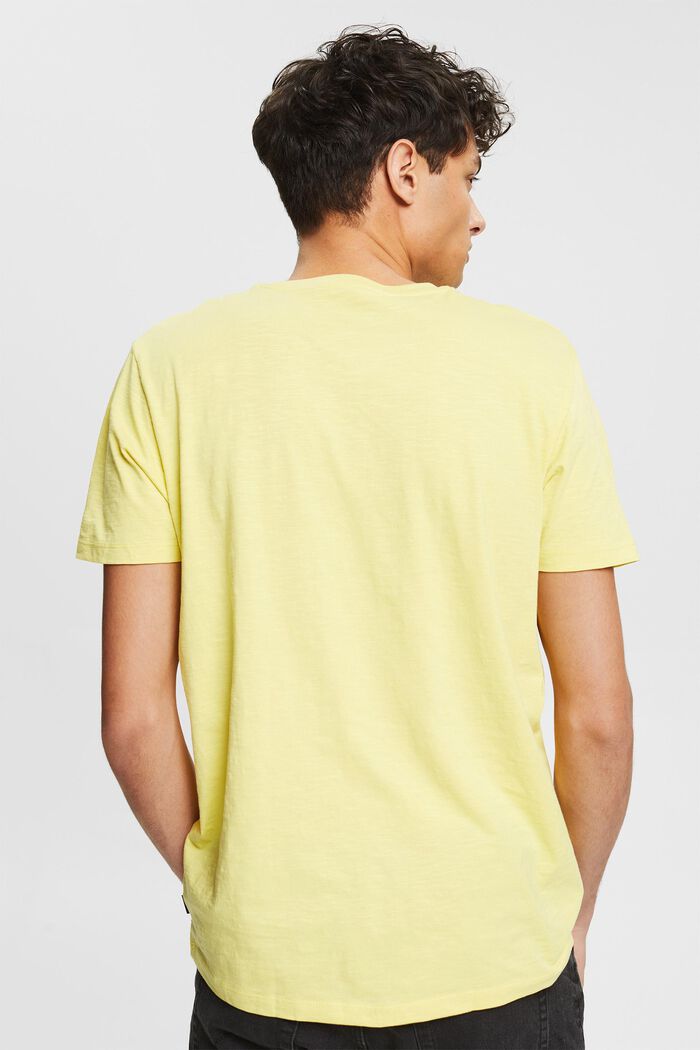 Jersey T-shirt with a print on the chest, YELLOW, detail image number 3