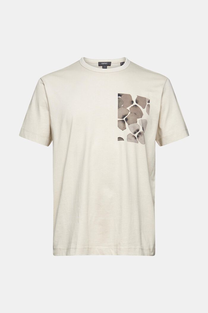Jersey T-shirt with a print, LIGHT BEIGE, overview