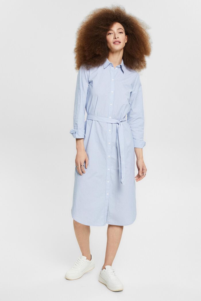 Cotton shirt dress, LIGHT BLUE, detail image number 1